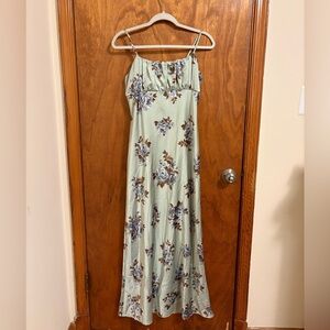 Floral Dress in Green and Blue
